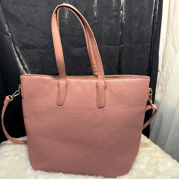 2/$25 Pink Trapezoid Tote with Double Handles and Zipper - Picture 12 of 15